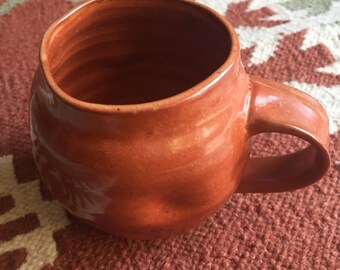 Handmade Ceramic Orange Shino Mug