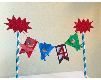 Pj Masks Cake Topper, Pj Masks Birthday, Pj Masks Cake Smash, Pj Masks Decorations