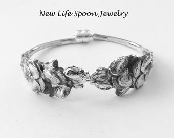 Spoon Bracelet"Pansyblossom"By Harlequin Spoon Jewelry Vintage Bracelet Handmade Gift Christmas Silver Jewelry Rose Flowers-1