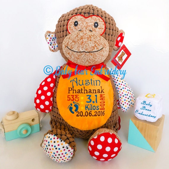 personalised monkey teddy bear