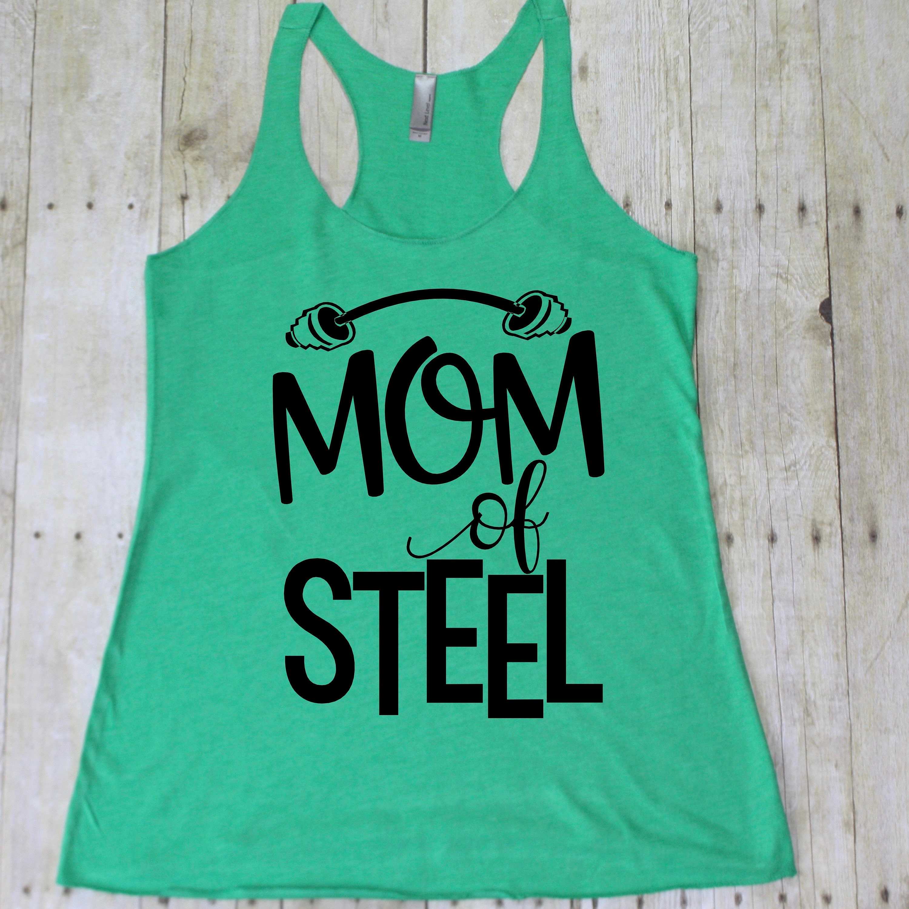 Mom of steel Workout shirts for women Gym shirts women
