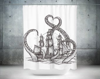 Kraken Shower Curtain | Kraken Bath Curtain | Kraken Bath Décor | Kraken Bathroom Décor | Kraken Bathroom | Kraken Shower | Kraken Bathroom