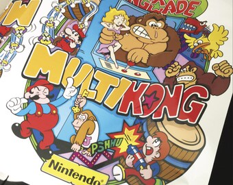 Arcade Side Art - KONG, MULTICADE, Kongcade Gaming - PAIR of Graphics Stickers