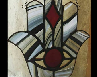 Stained Glass Hamsa Hamesh Sun Catcher