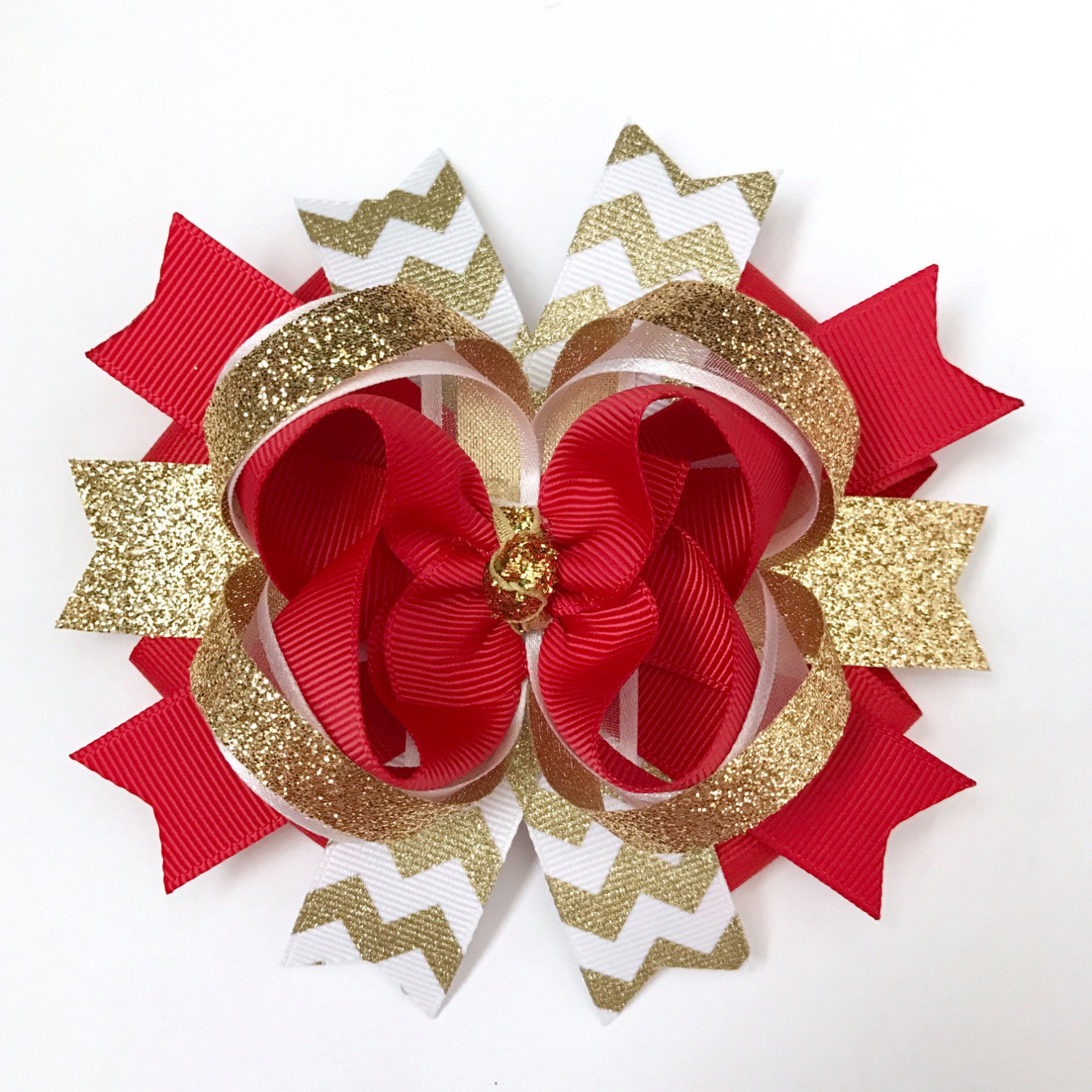 gold red white christmas hair bow christmas hair bow holiday gold red white christmas hair bow christmas hair bow holiday