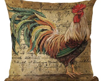 Rooster Pillow, Animal Pillow, Pillow Case, Rooster