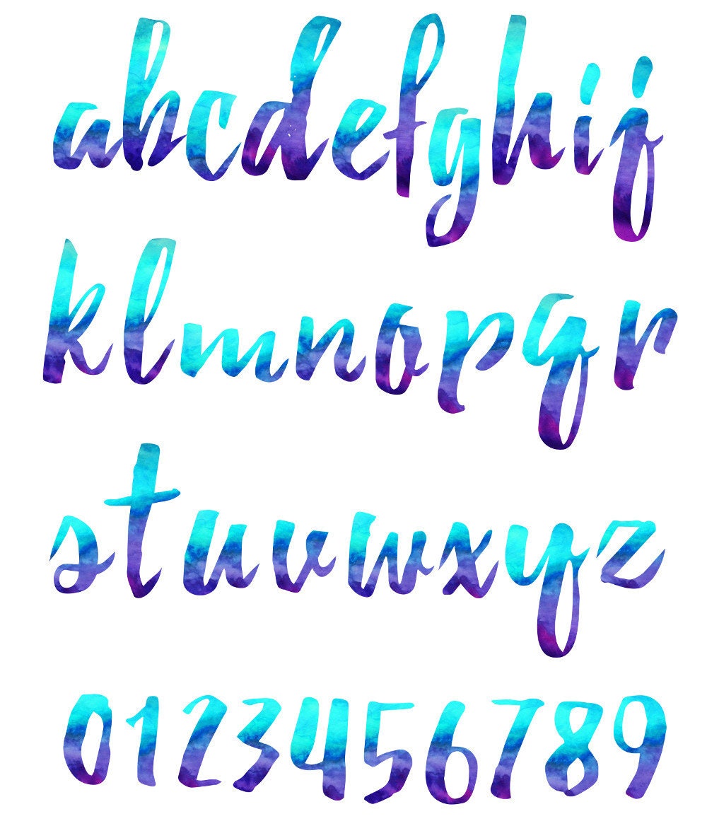 Buy 3 for 9 USD - Ombre Alphabet Clip art, Watercolor Alphabet, Digital ...