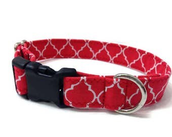 Red Christmas dog collar, Christmas dog collar Small dog collar, Holiday dog collar, girl dog collar, boy dog