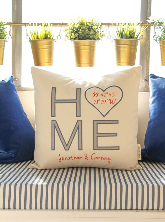 Personalized Home Pillow, Home Coordinates, Housewarming Gift, Realtor Closing Gift, Just Moved, Personalized Pillows, Custom Pillow