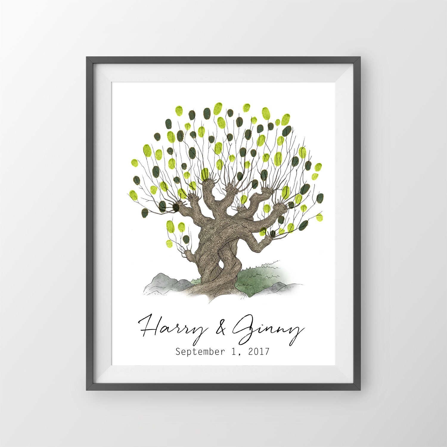 Harry Potter Wedding Guest Book: Whomping Willow fingerprint