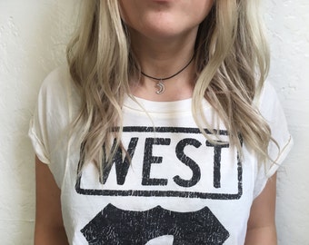 Silver moon choker - black choker necklace