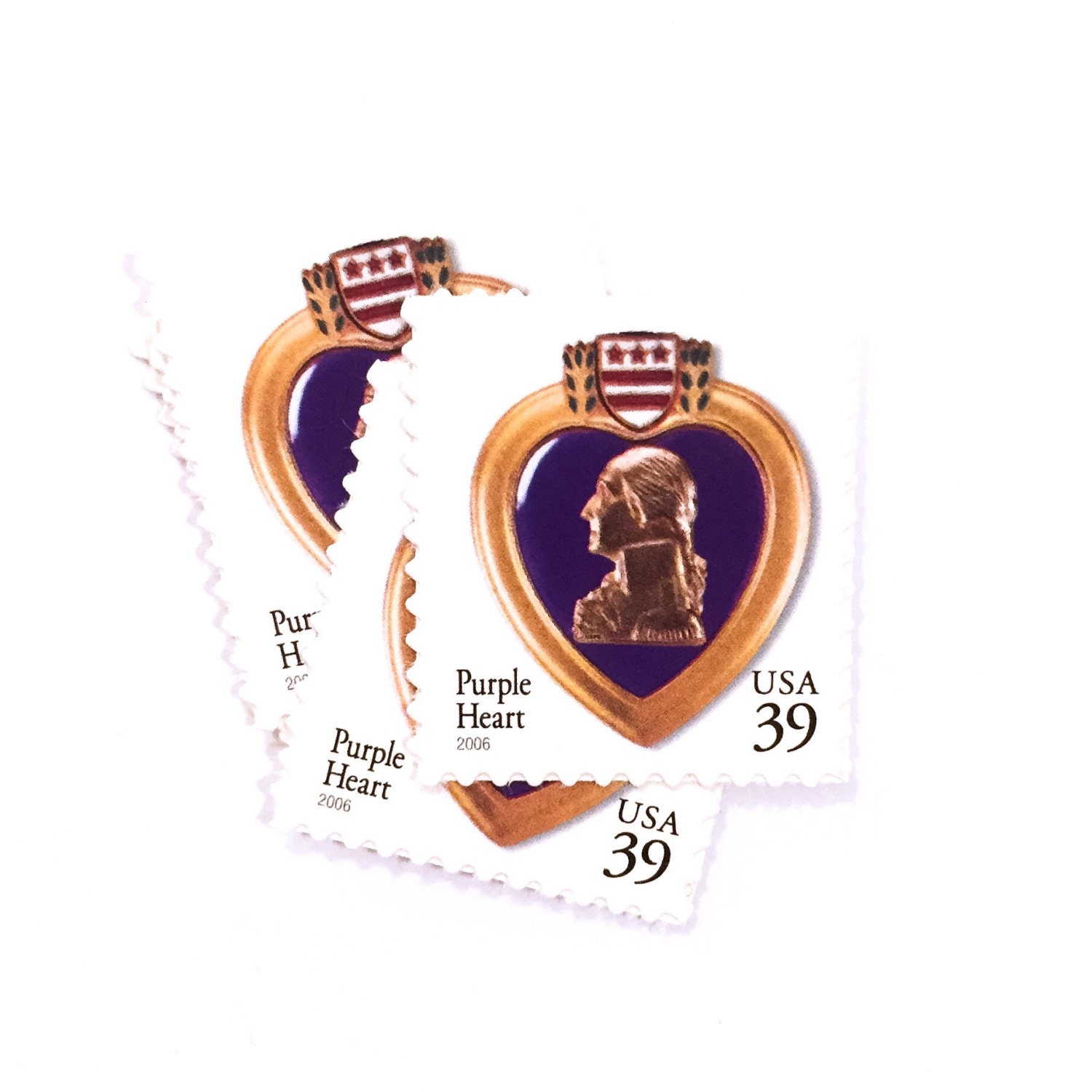 How much is a purple heart stamp worth