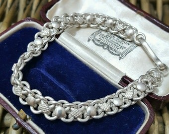 Vintage 925 sterling silver men's bracelet, superb knotted design, heavy