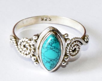 Turquoise ring,Turquoise Silver Ring, Silver Turquoise Ring,92.5% solid sterling Silver Ring, Sterling Silver Ring, size 3-12(USA Standard)