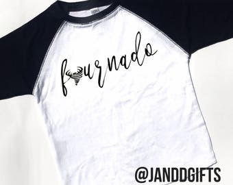 Fournado Birthday Shirt, 4th Birthday Shirt, Four Shirt, Boys Birthday Shirt, Raglan Birthday Shirt, Fourth Birthday Shirt, Four Year Old