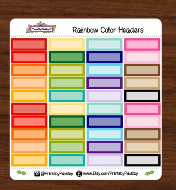 Rainbow Color Headers