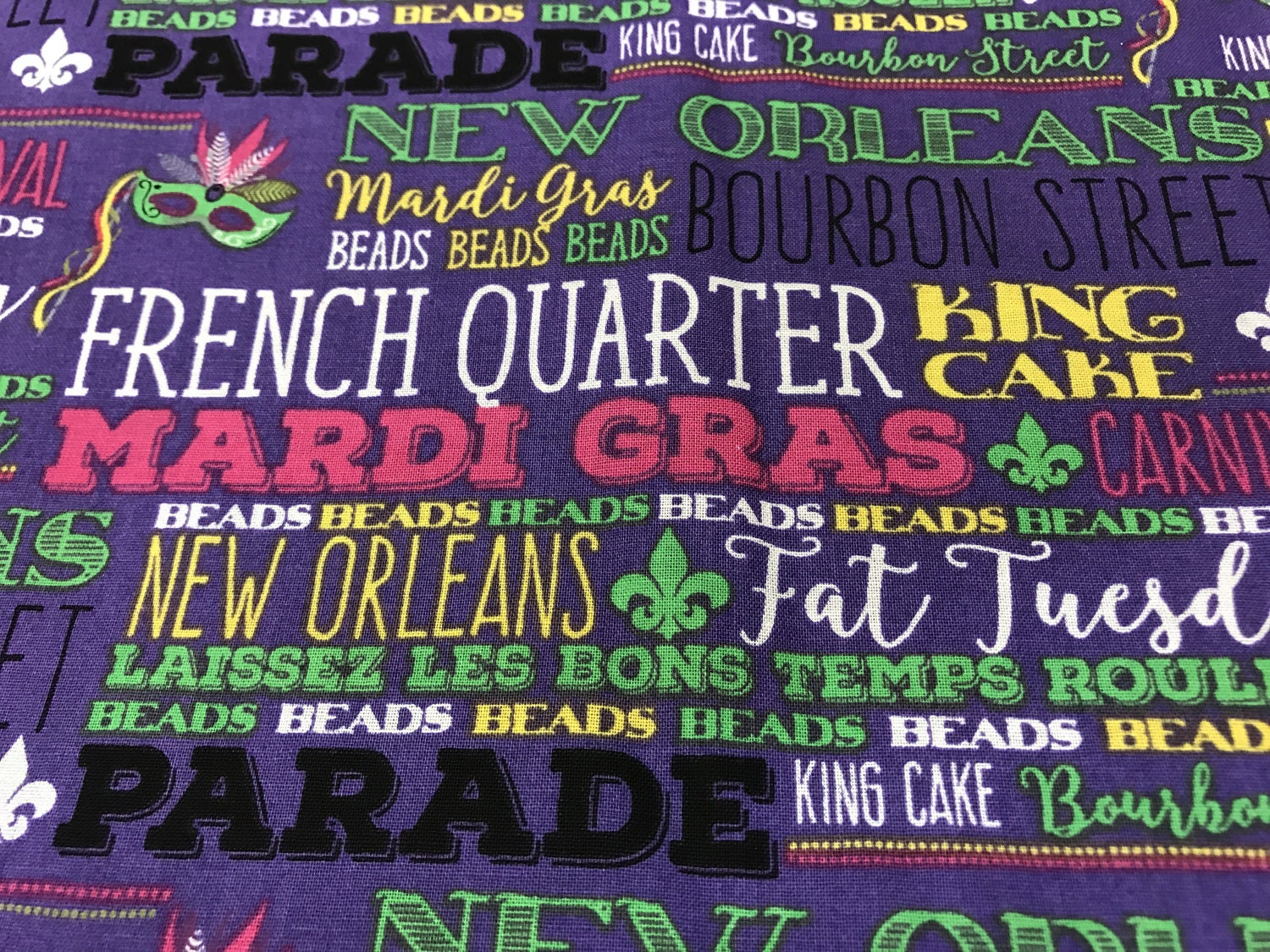 Mardi Gras And Quotes Fabric New Orleans Fabric Fat Tuesday Carnival