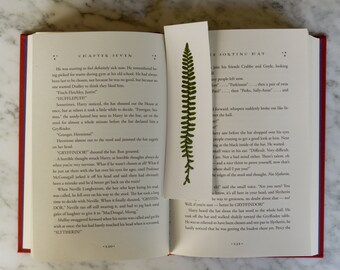 Real pressed fern bookmark - pressed botanical placeholder