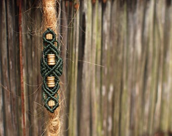 Macrame Dread Bead, Choose colour, Choose Feature Bead, Hand made to order