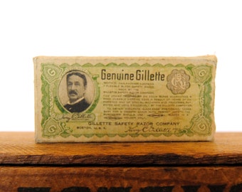 Vintage Genuine Gillette Silver Plated Razor Box