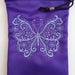Purple Satin mini-tote bag with embroidered butterfly