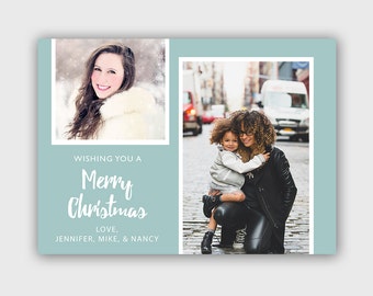 Christmas Card Template - Christmas Photo Card - Photoshop template - INSTANT DOWNLOAD