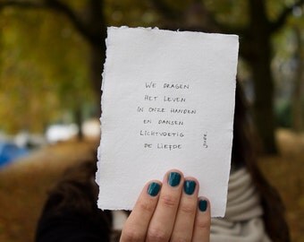 light-footed | poem on cotton paper