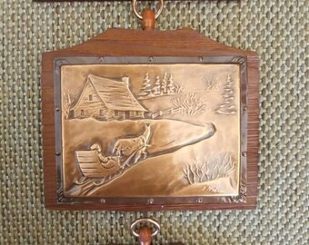 Set of 3-Vintage copper art- by Artisan A.Nadeau