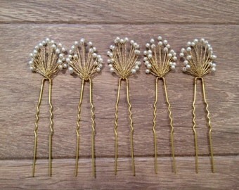Baby's Breath Hair Pins, Bridal, Bridesmaids