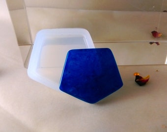 Unique pentagon clear silicone pendant mold; jewellery earrings ornaments