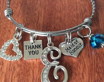 MAID Of Honor Gifts, Maid of Honor Bracelet, Maid of Honor Bangle, Gifts For Maid of Honor, Maid of Honor Jewelry, Gifts For Bridal Party