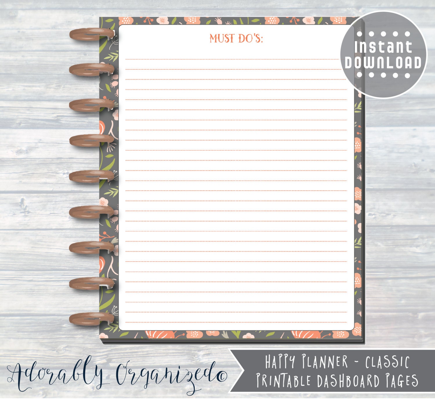 HAPPY PLANNER PRINTABLE To Do Planner Pages / Inserts 7 x