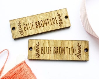 Sew on Wooden tags, Custom Clothing Labels, Wooden Tags, Wooden Labels, Clothing Tags, Labels for Handmade, 01BS
