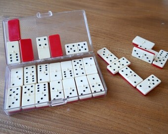 Set of Gibbs travel dominoes, game, board game,vintage dominoes