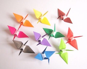 Origami Paper Cranes, 100 Small Origami Paper Cranes, Japanese Origami Cranes, Paper Cranes