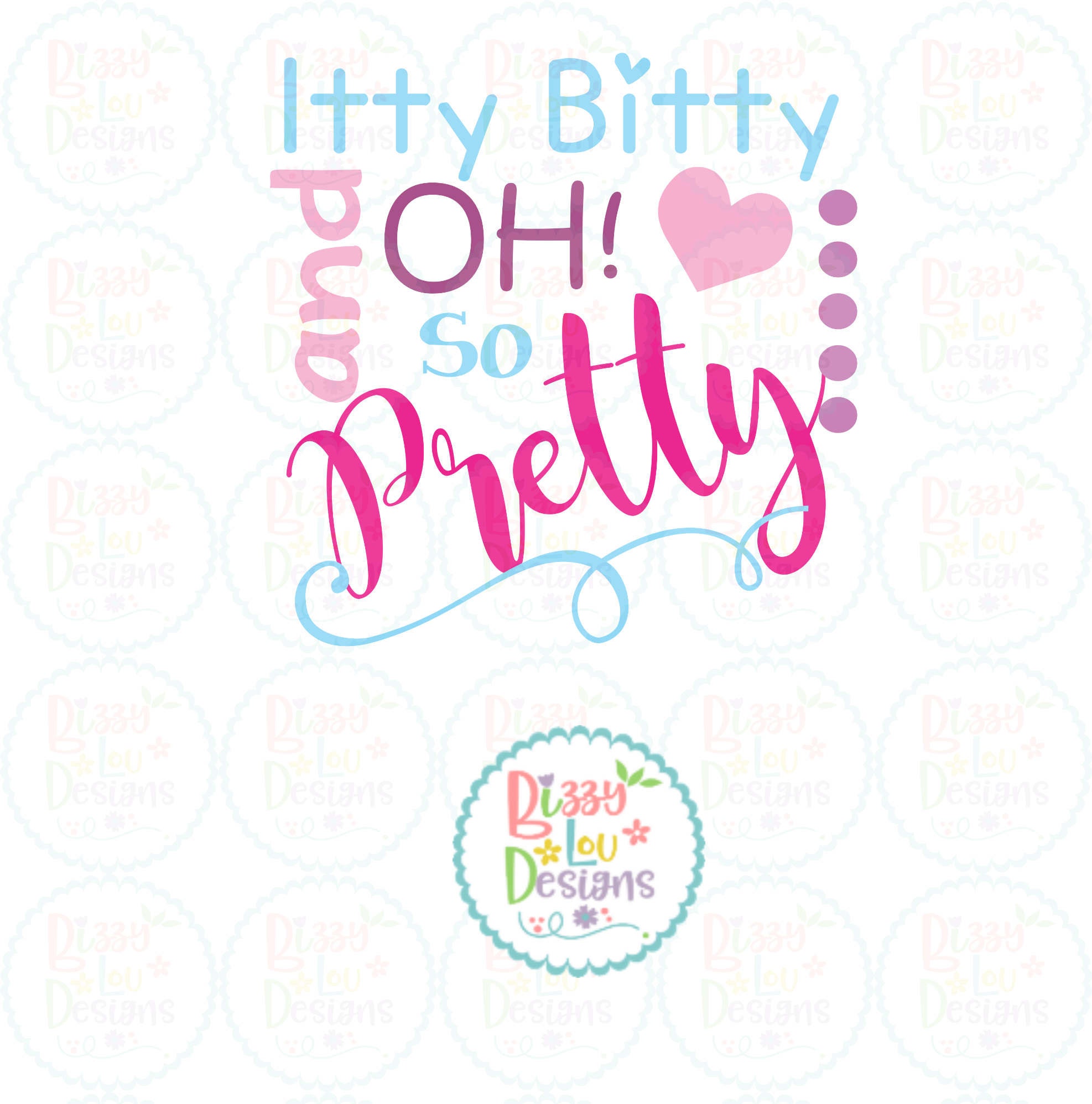 Pretty SVG DXF EPS cut file itty bitty svg twin cut file