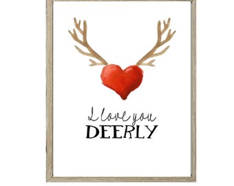 I love you deerly | Etsy