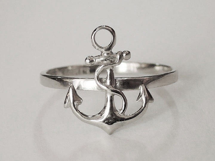 925 Sterling Silver Anchor Nautical Ring For Women Teen Girl Jewelry