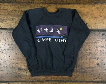 Vintage Cape Cod Sweatshirt Soft Thin Black