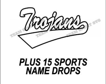 Trojans Swoosh Download Files - SVG, DXF, EPS, Silhouette Studio, Vinyl Cutting Files, Digital Cut Files - Use with Cricut and Silhouette