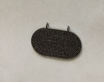 Pave black spinal sterling silver charm