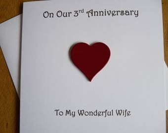 3rd anniversary card leather three years 3rd wedding anniversary gift