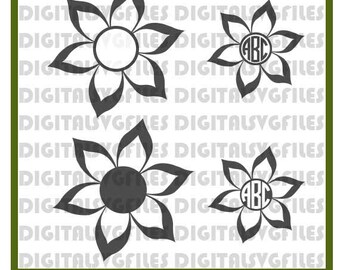Flower Monogram svg, Flower Art svg, Flower Monogram Vector Cutting File, SVG/DXF/PDF File for Vinyl Cutting Machine Flower Monogram svg