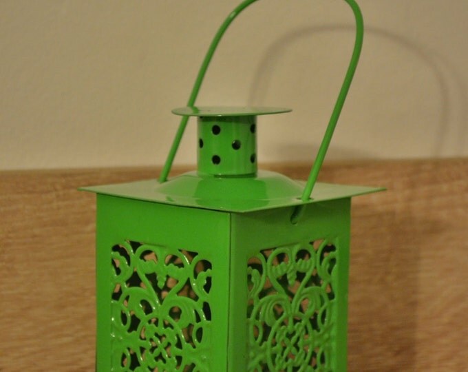 10%OFF Small vintage green vintage metallic lantern / lanterns