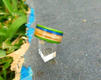 Recycled Skateboard Ring wooden ring, wooden band, wood ring, wedding ring