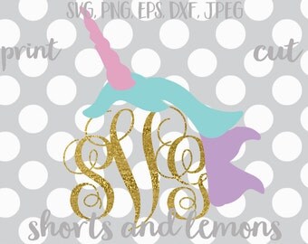 unicorn svg unicorn monogram svg little girl svg SVG DXF