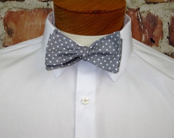 Gray Mini Polkadot Bowtie