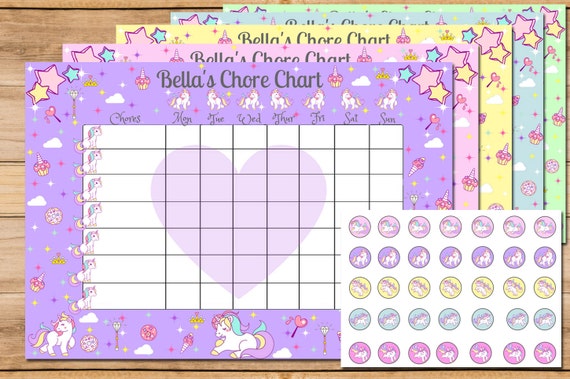 unicorn-chore-chart-chore-chart-reward-chart-chore-chores