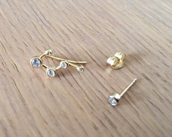 Sterling silver 925 constellation earrings,crawler earrings,climber earrings,galaxy astronomy,horoscope jewelry,zodiac earrings,gift for her
