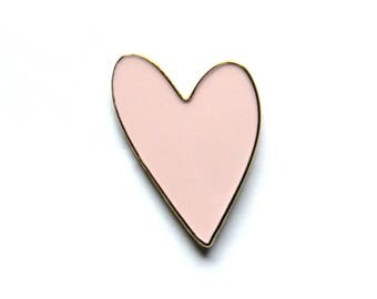 SALE 1.25 inch enamel pin / Pink heart enamel pin / gift for her / flair pin / lapel pin / heart enamel pin / pink enamel pin / soft enamel